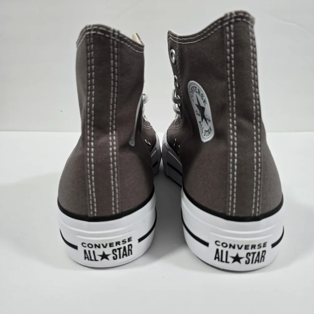 Converse All Stars Canvas Chunks Trainer  Gray High-Top Sneakers Womens Size 9.5 - Picture 11 of 16